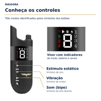 Coleira Eletrônica de Adestramento MASSORA 610 m com Controle Remoto - 3 Modos: Som, Vibração e Choque Estático - Receptora Resistente à Água e Recarregável - Foto 2