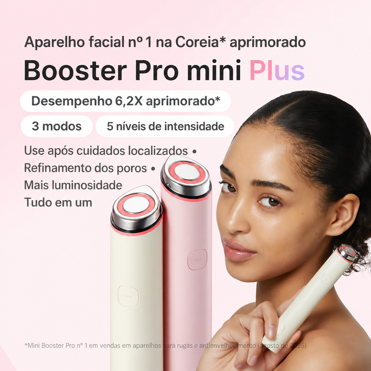 Medicube AGE-R Mini Booster Pro Plus - Aparelho Facial LED 3 em 1 Coreano - Foto 2