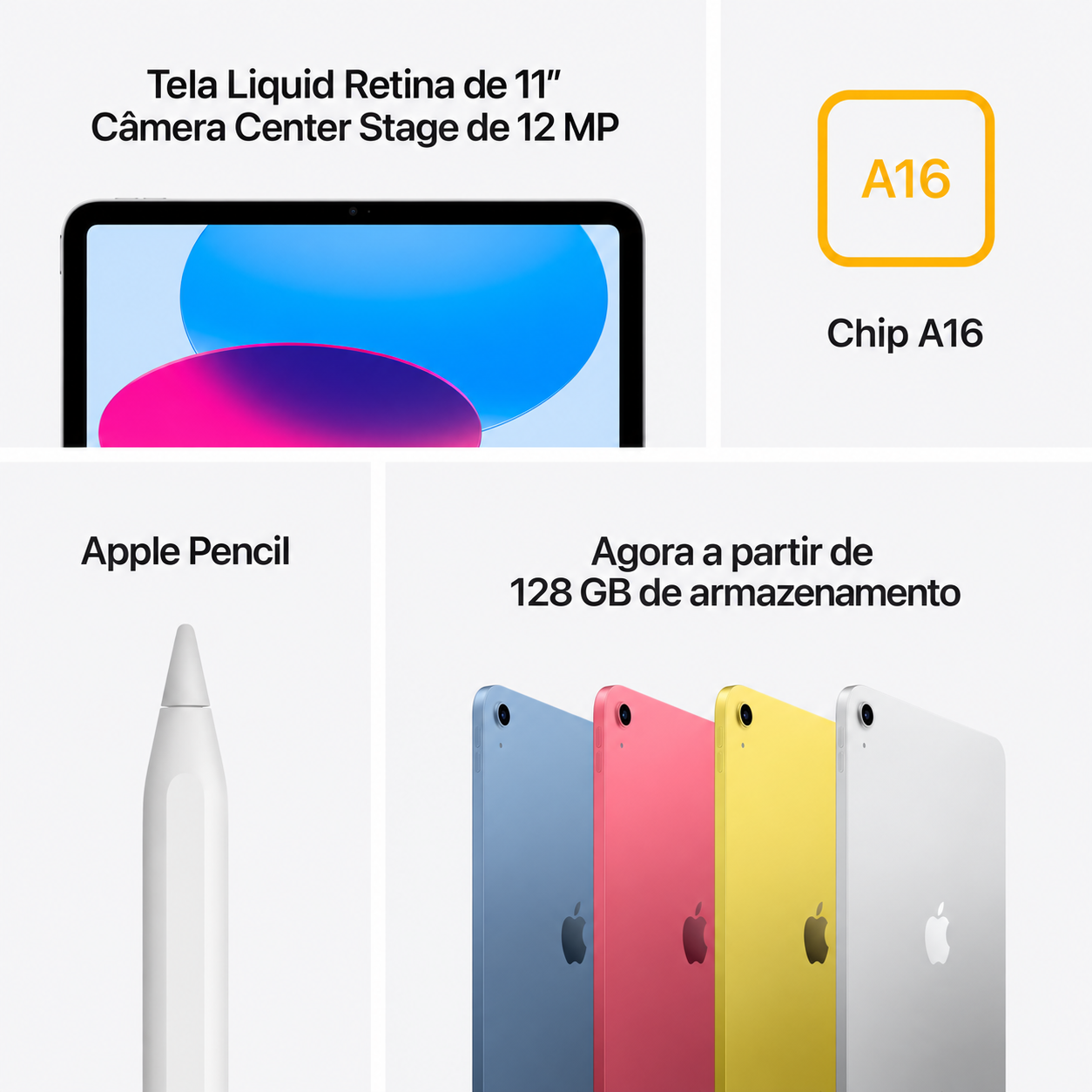 Apple iPad 11 (A16) Wi-Fi + Cellular 128GB Prateado - Usado - Imagem 2