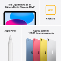 Apple iPad 11 (A16) Wi-Fi + Cellular 128GB Prateado - Usado - Imagem 2