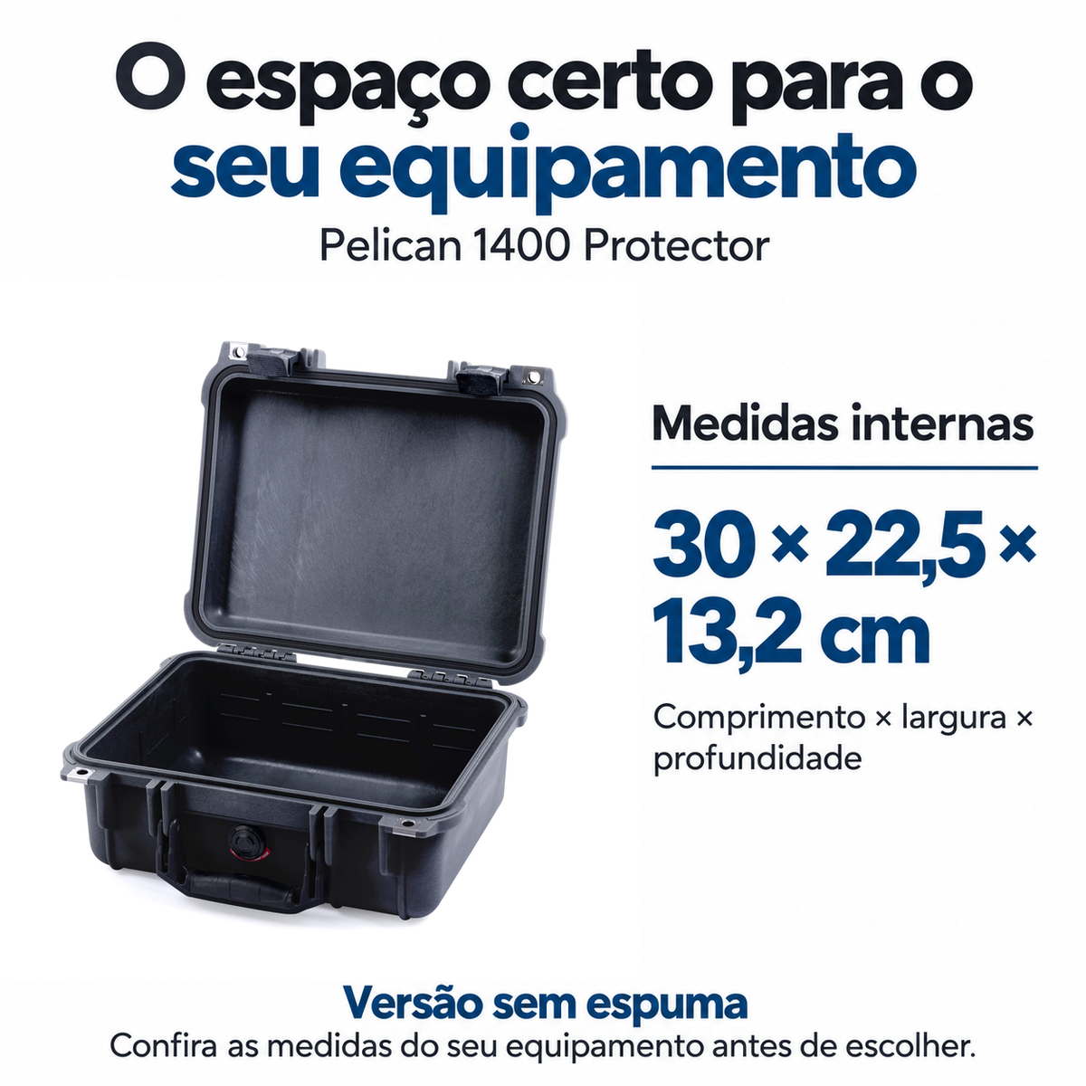 Case Pelican 1400 Protector Preto sem Espuma - Maleta Rígida 1400NF - Foto 2