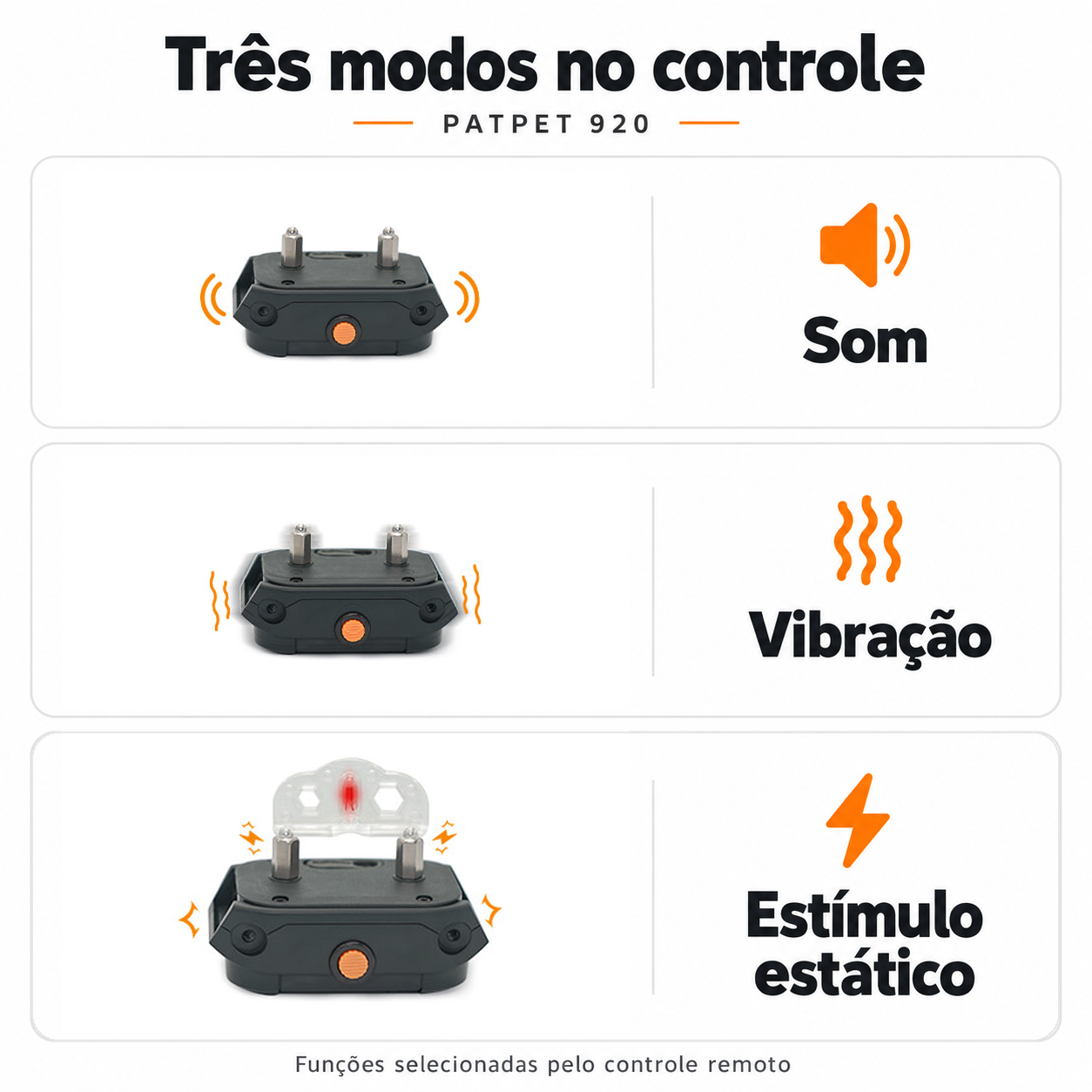 PATPET Model 920 - Coleira de Treinamento para Caes com Controle Remoto - Foto 3
