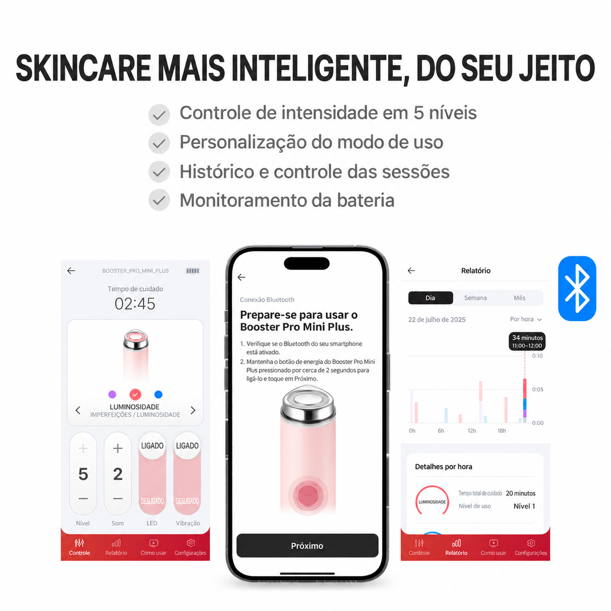 Medicube AGE-R Mini Booster Pro Plus - Aparelho Facial LED 3 em 1 Coreano - Foto 5