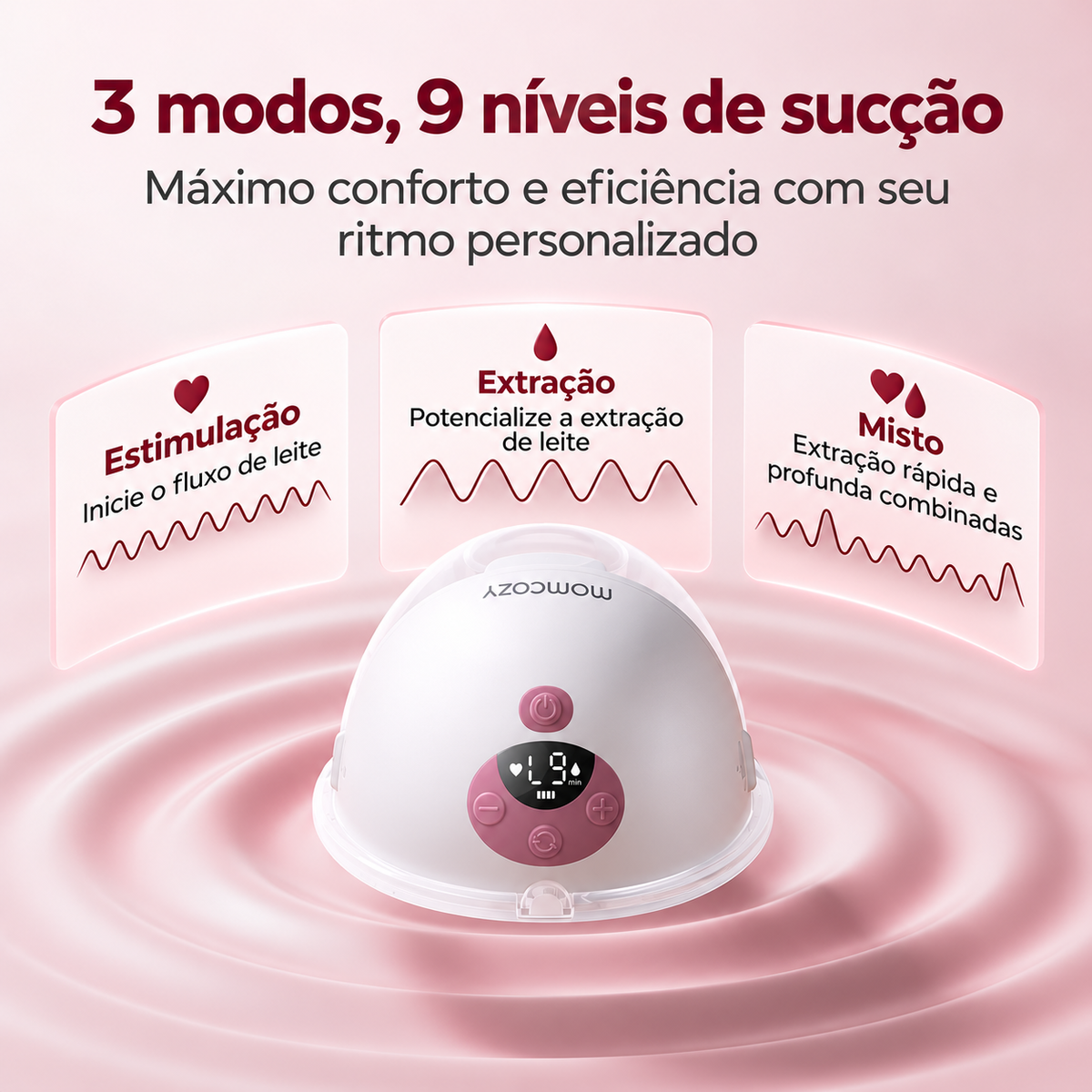 Momcozy M5 Smart Bomba Tira-Leite Wearable com App - 3 Modos 9 Níveis - Foto 2