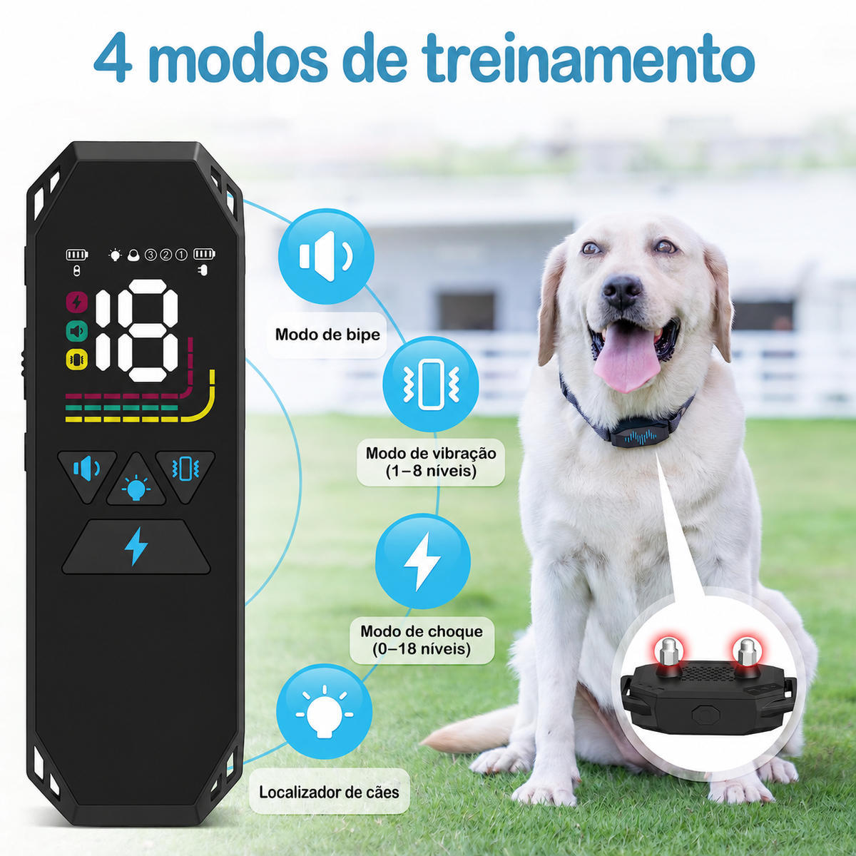 Coleira Antilatido MEGWR TF-X1 - À Prova D'água, Recarregável (Preto) - Foto 2