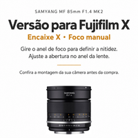 Lente Samyang MF 85mm F1.4 MK2 para Fujifilm X - Foco Manual - Foto 2