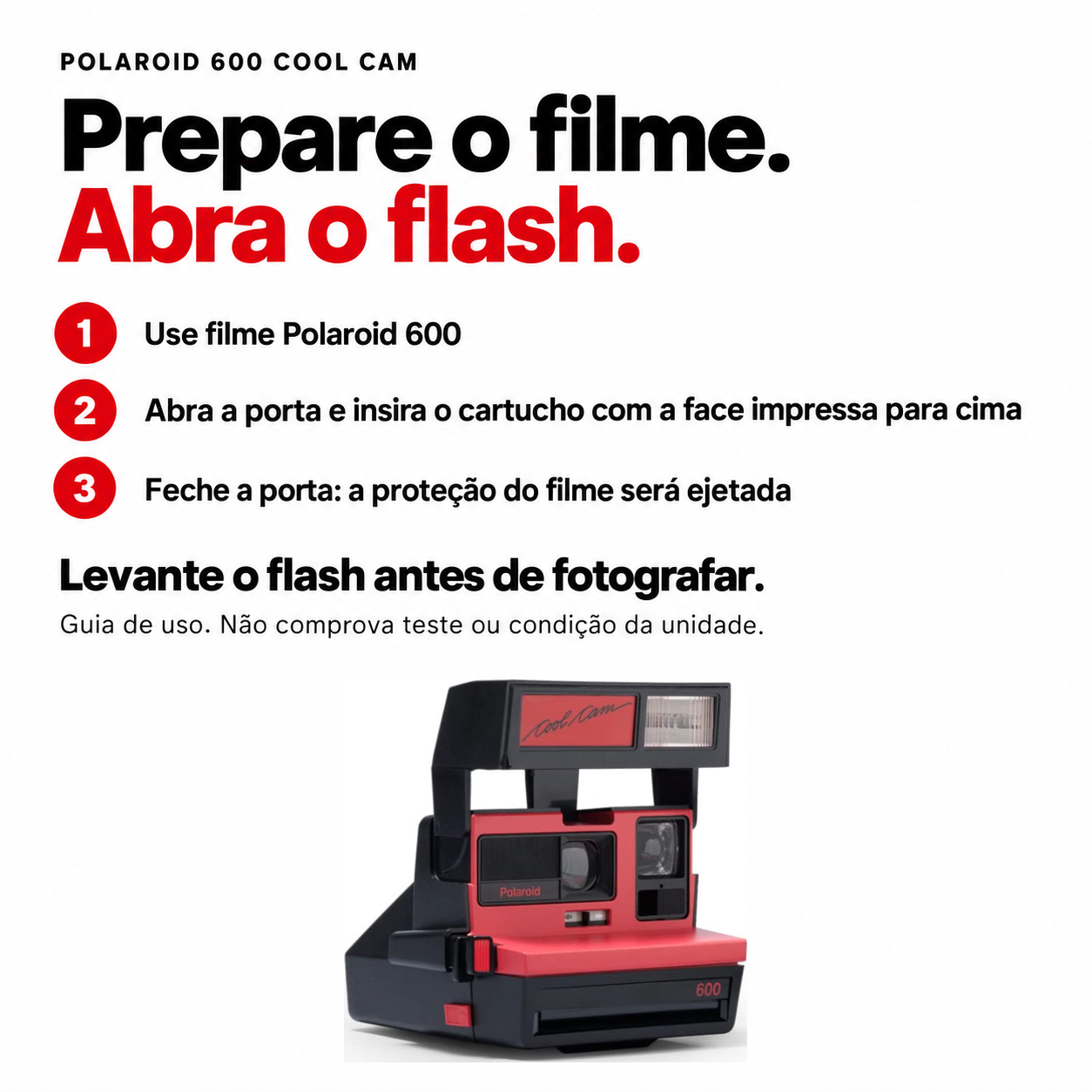 Polaroid 600 Cool Cam vermelho e preto - câmera instantânea 600 - Foto 2