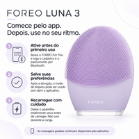 FOREO LUNA 3 Roxo - Escova de Limpeza Facial de Silicone para Pele Sensível - Foto 3