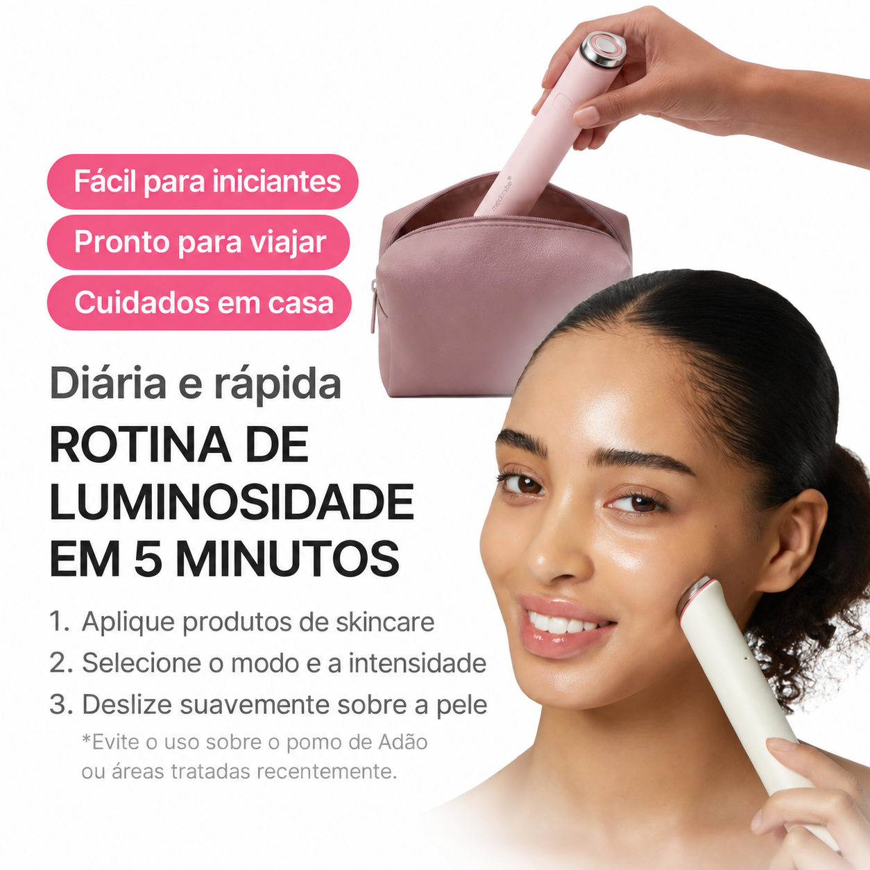 Medicube AGE-R Mini Booster Pro Plus - Aparelho Facial LED 3 em 1 Coreano - Foto 4