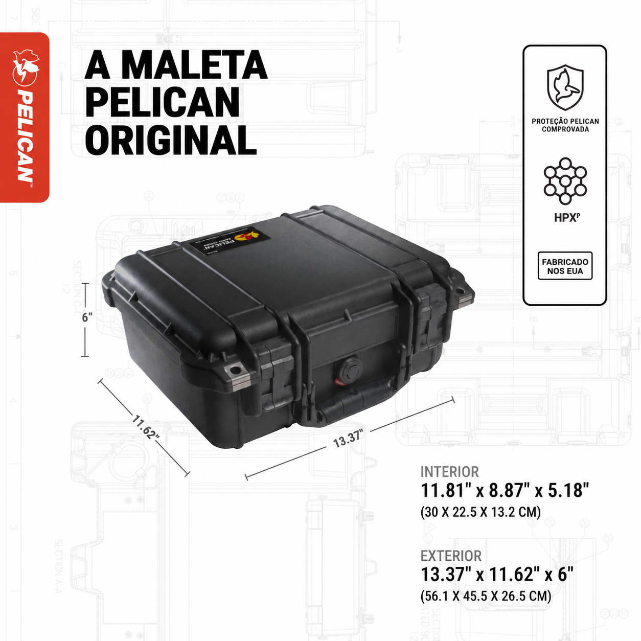 Case Pelican 1400 Protector Preto sem Espuma - Maleta Rígida 1400NF - Foto 5