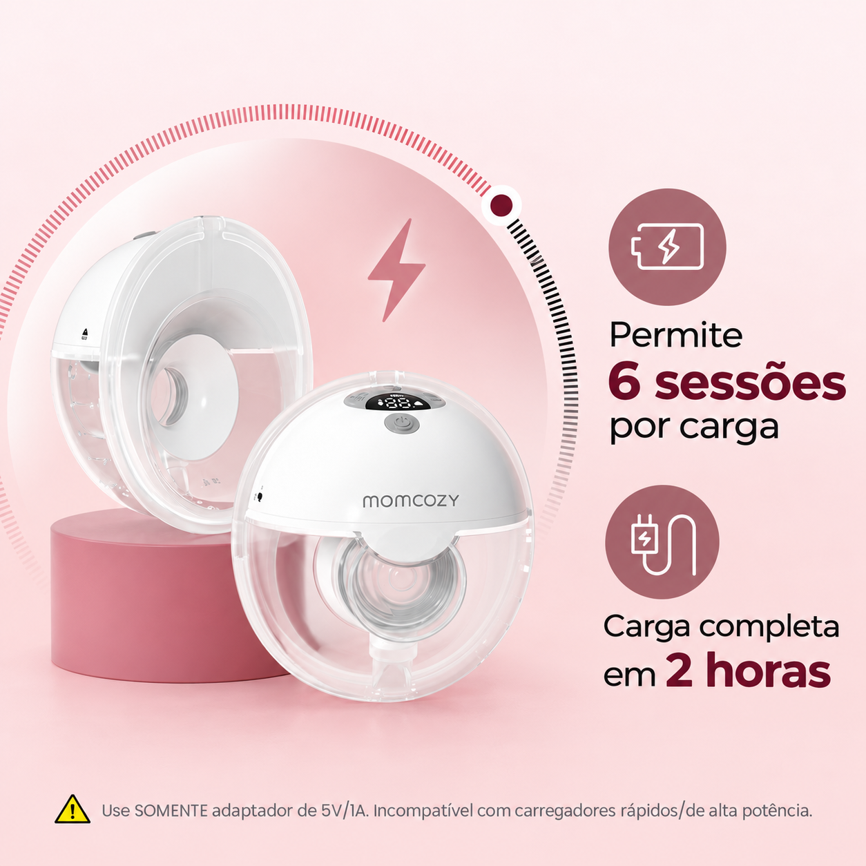 Momcozy M5 Smart Bomba Tira-Leite Wearable com App - 3 Modos 9 Níveis - Foto 6