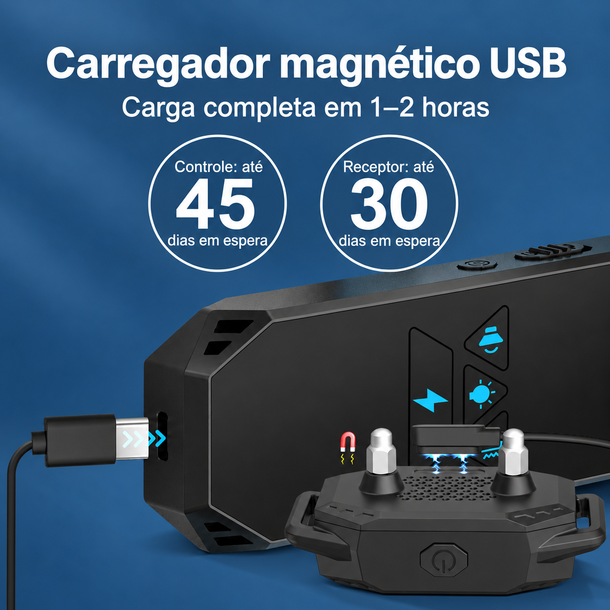 Coleira Antilatido MEGWR TF-X1 - À Prova D'água, Recarregável (Preto) - Foto 6