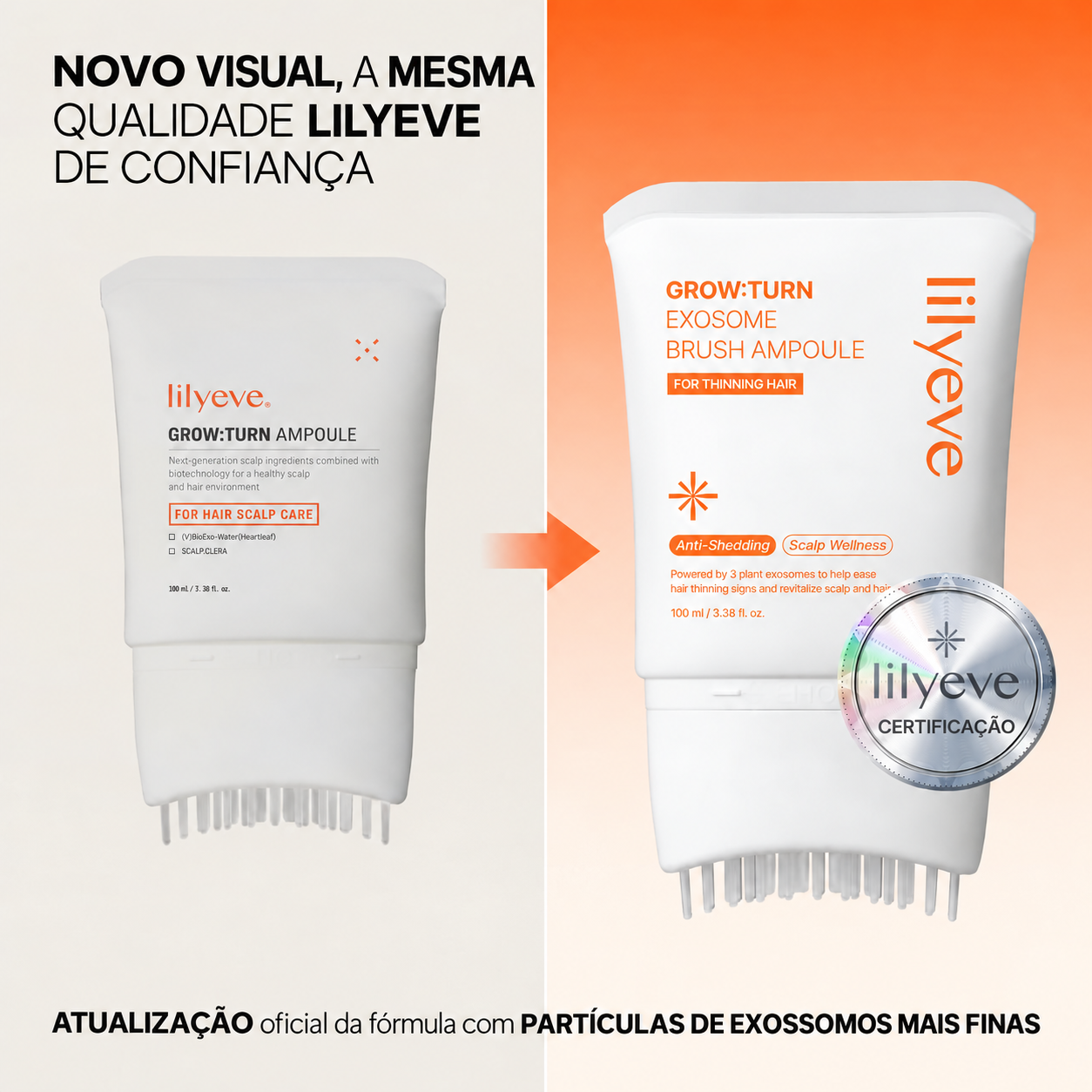 Lilyeve Grow:Turn Exosome Brush Ampoule 100ml - Ampola Antiqueda com Escova - Foto 7