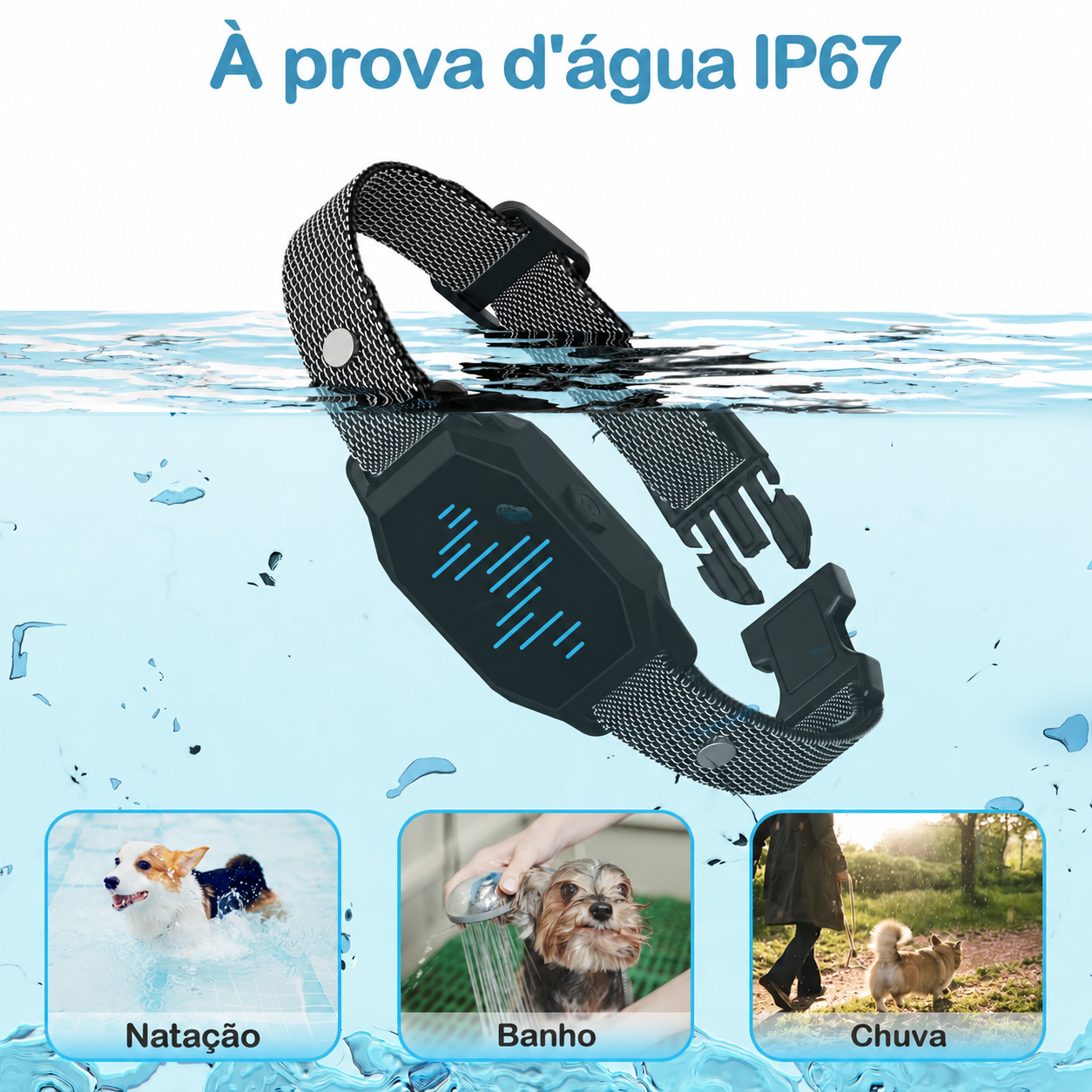 Coleira Antilatido MEGWR TF-X1 - À Prova D'água, Recarregável (Preto) - Foto 8
