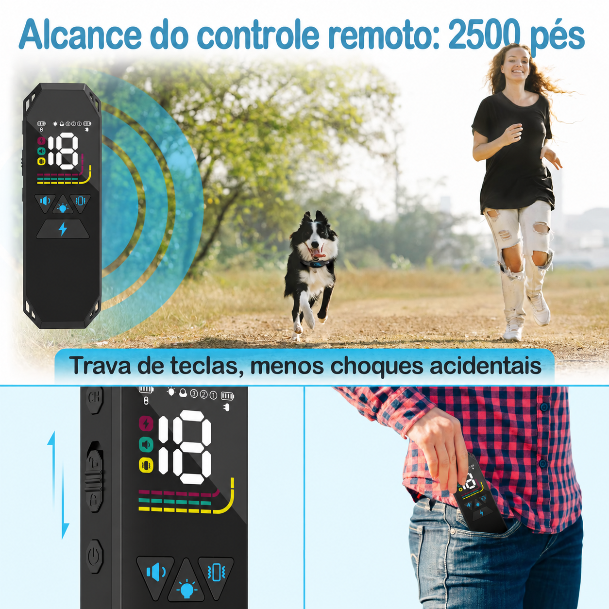 Coleira Antilatido MEGWR TF-X1 - À Prova D'água, Recarregável (Preto) - Foto 9