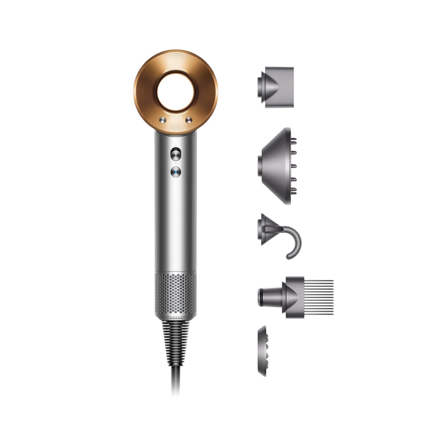 Dyson Supersonic Completo Niquel Cobre - secador com os 5 acessorios