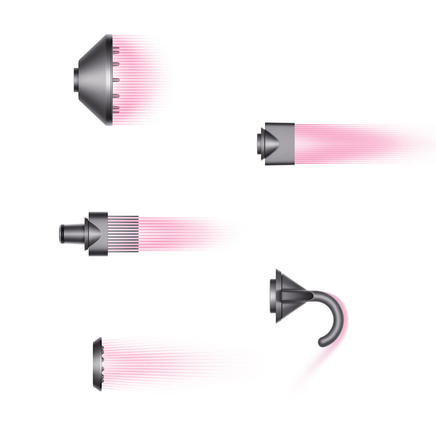 Dyson Supersonic Completo - detalhe dos 5 acessorios